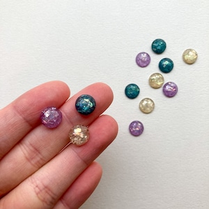 ホロ入りラウンドカットカボションSパック(4p/9mm)