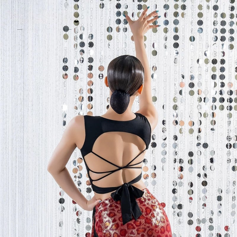 オープンバック クロスストラップ トップス 2col D00608