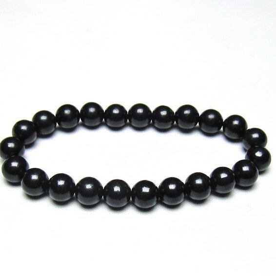 シュンガイト ブレスレット 8mm 一点物 メール便可 111-49679