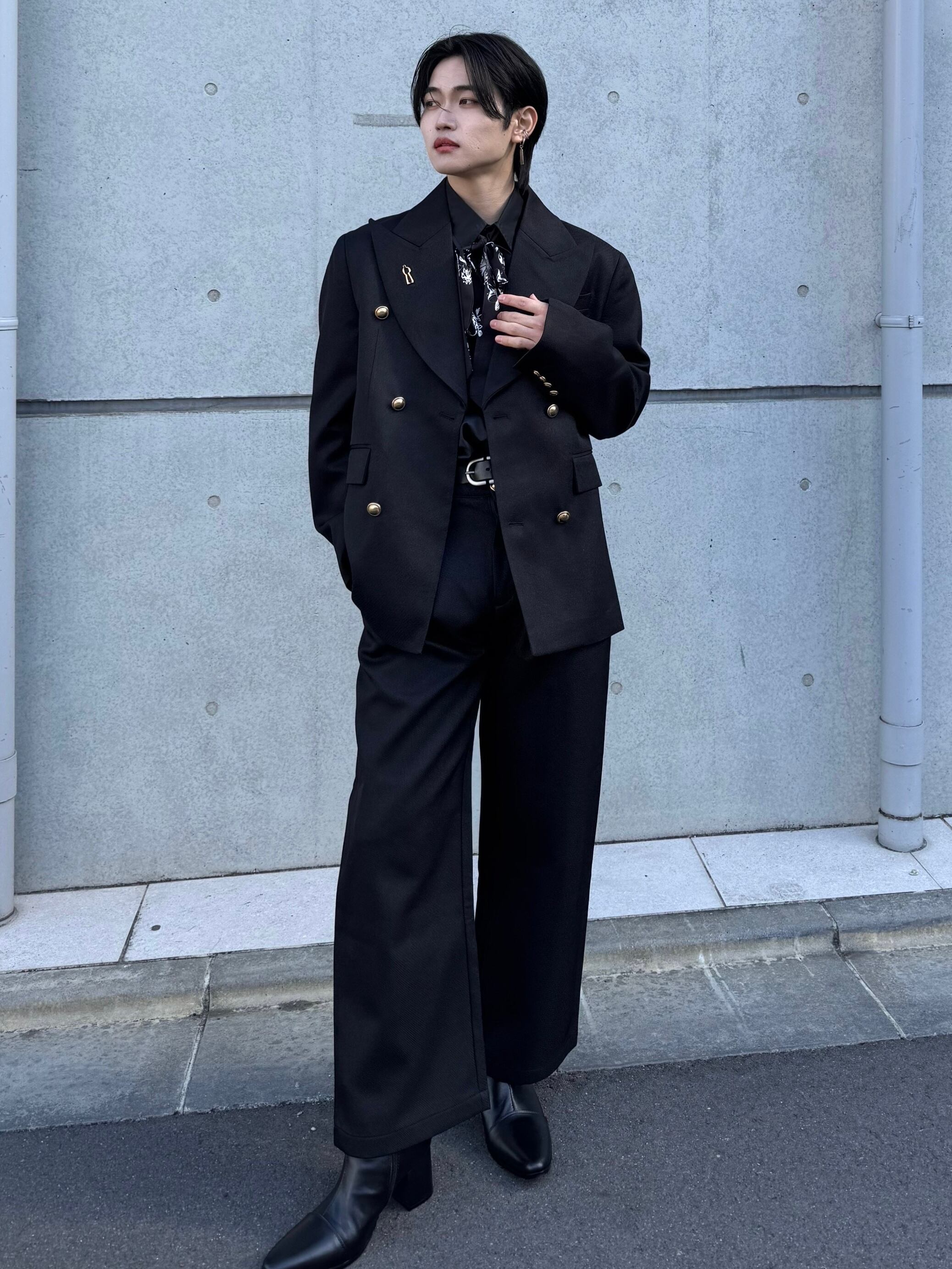 ALUDE SELECT】gold button double jacket set up(3color) | 【ALUDE 