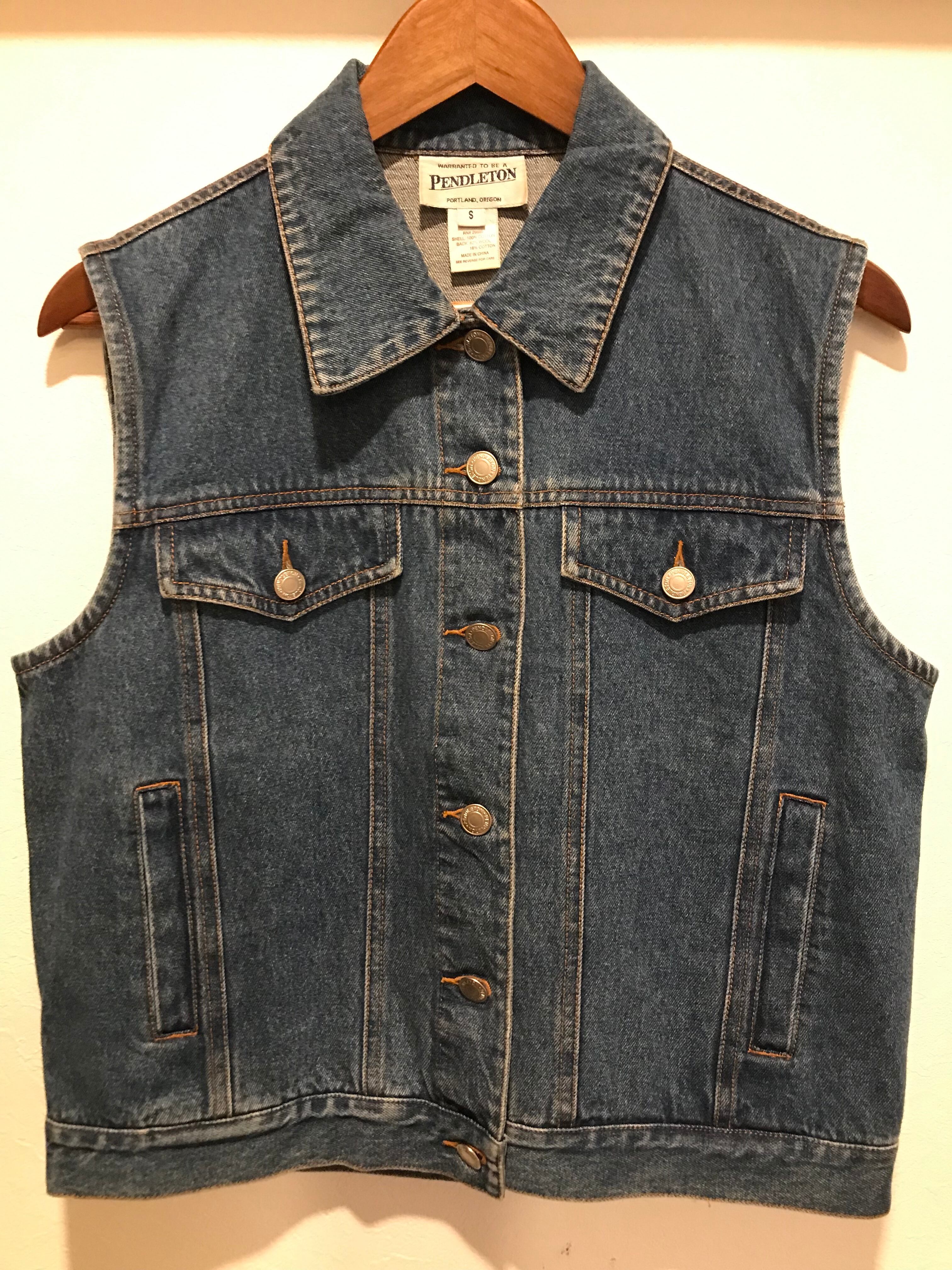 可愛い‼︎PENDLETON デニムベスト ペンドルトン ラグ ビンテージ 