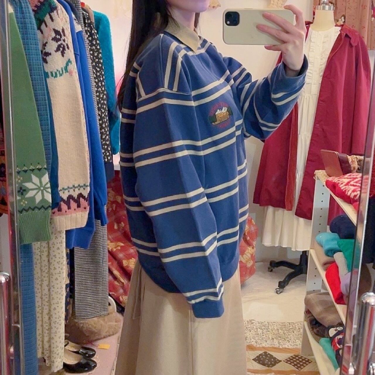 lodge embroidery rugger shirt