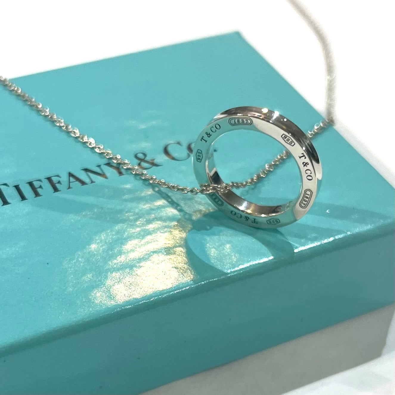 ティファニー　ヴィンテージ　サークル　ペンダント　ラージ　925 Vロゴ TIFFANY&CO.】2458 1837 ティファニー サークルリング ネックレス
