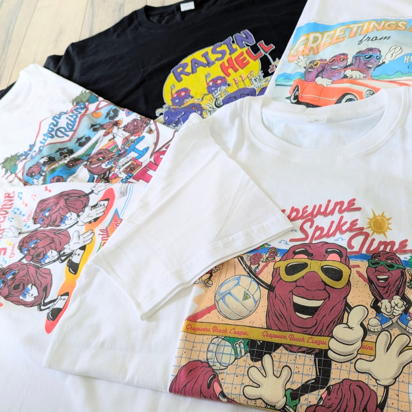 【 California Raisins ( カリフォルニアレーズン )】『 RAISIN HELL in NEW YORK 』Tシャツ〚アメリカン雑貨 アメトイ〛
