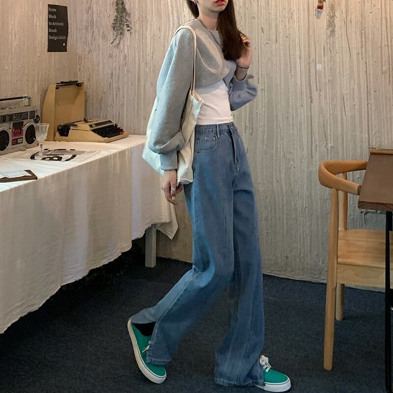 ルーズジーンズ レディーススプリングオータムハイウェストパンツ 春物 秋物 モンロー22326780029