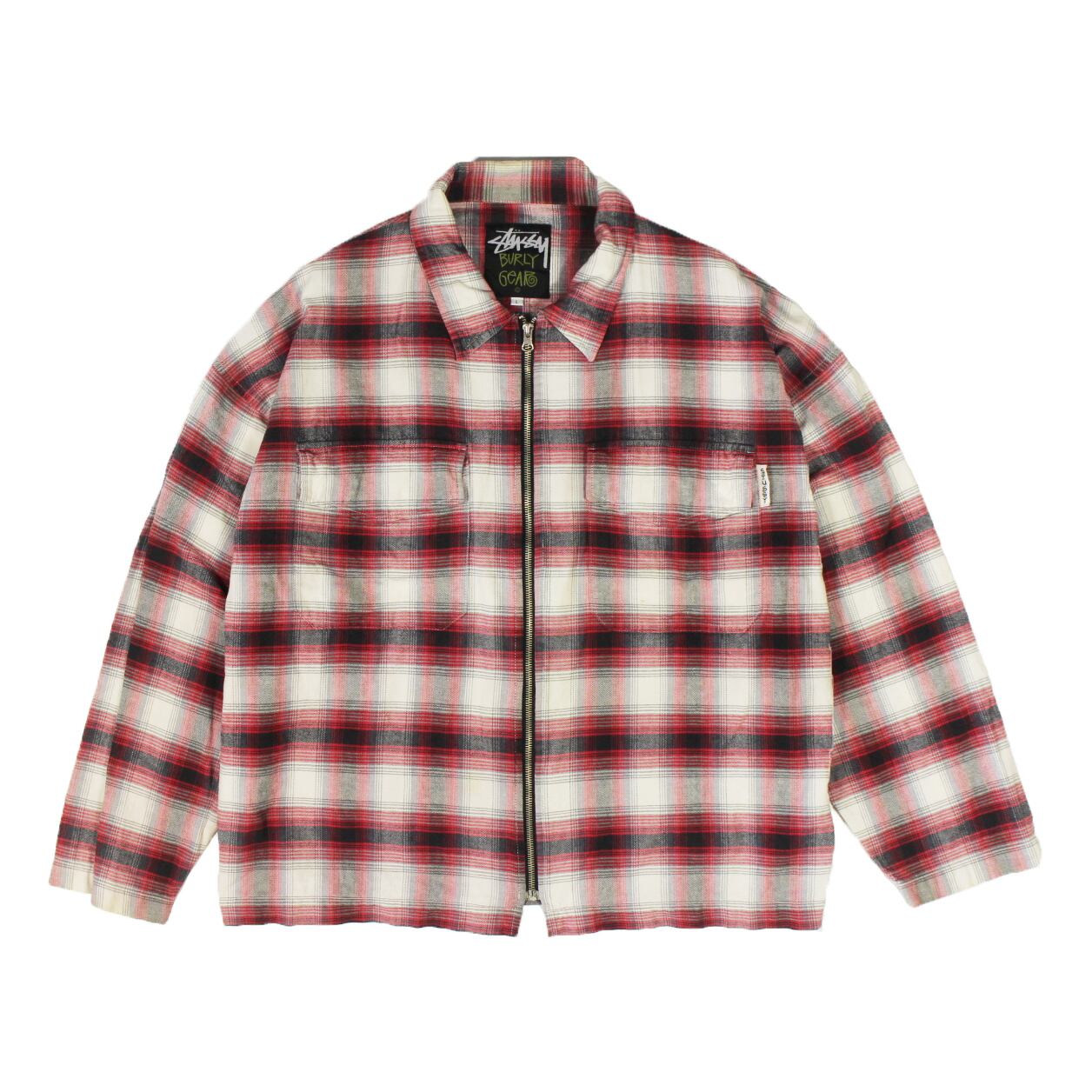 90's STUSSY BURLY GEAR Plaid Flannel Jacket ステューシー