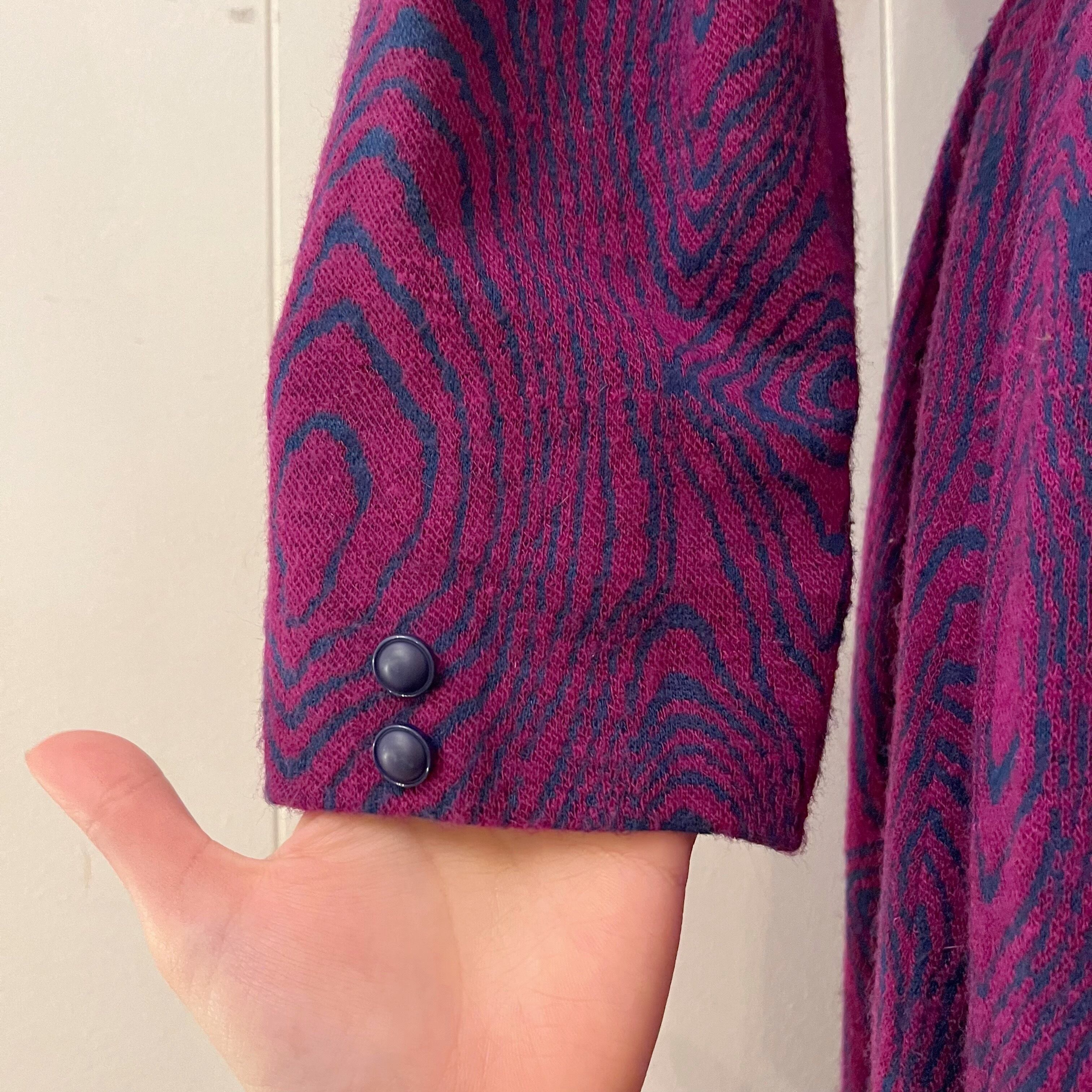 blue ribbon jacquard knit one-piece