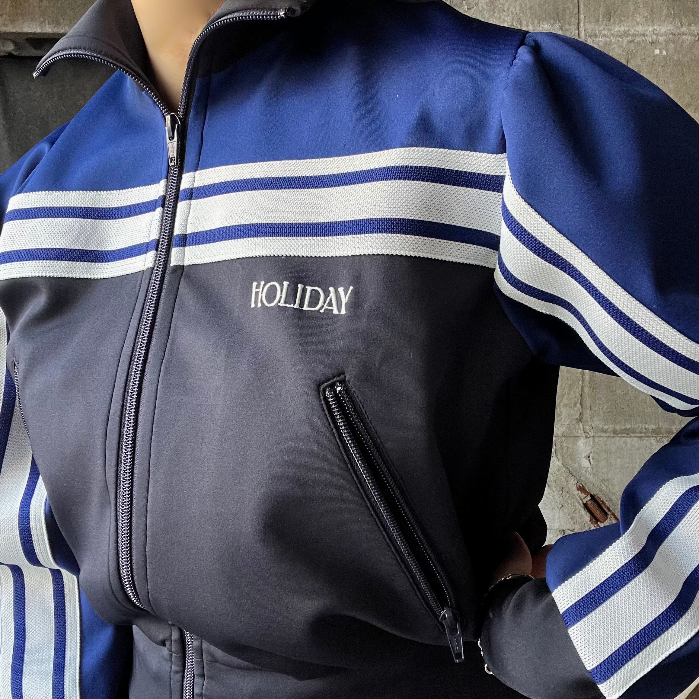 HOLIDAY】 puff sleeve track jacket (navy） | olaf