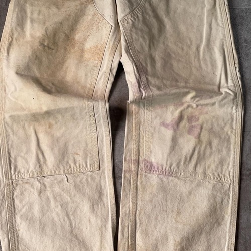 80s 星タグ USA製 ホワイト ダブルニー Carhartt pants 詳細写真5