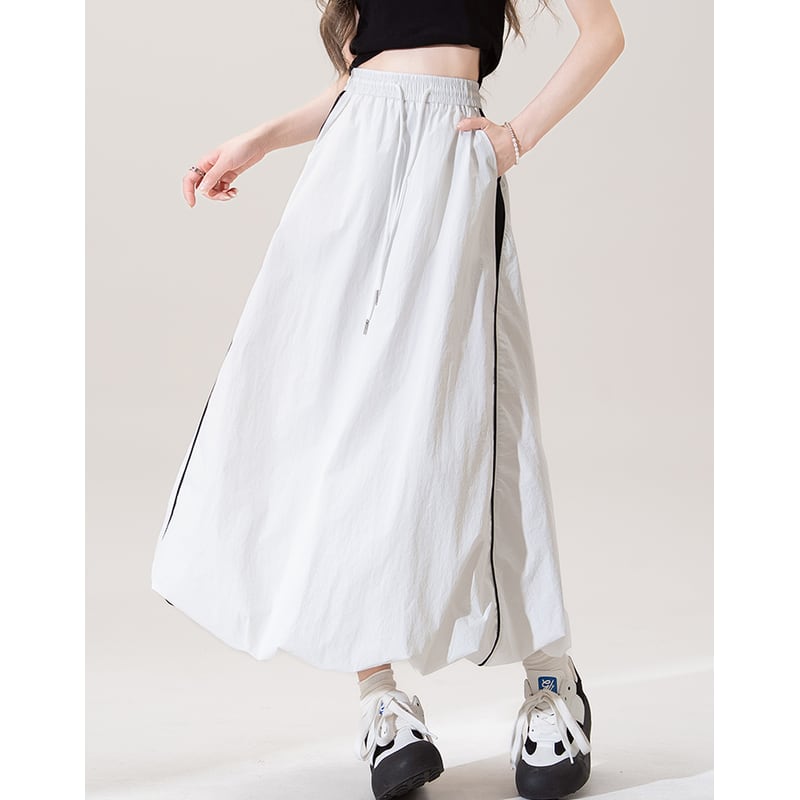 a-line side slit maxi skirt la1736