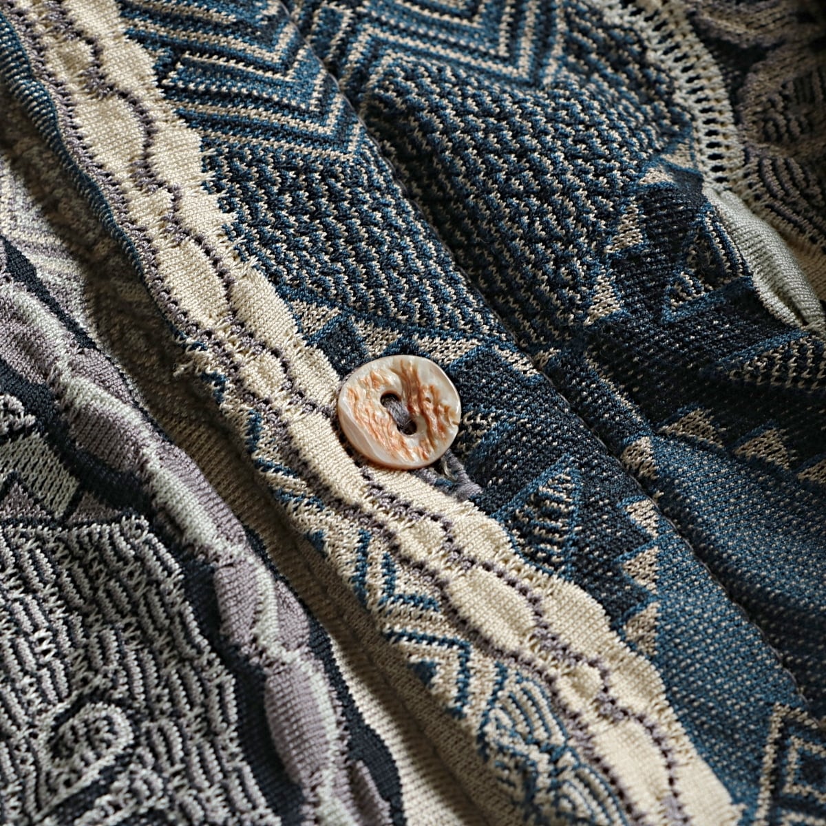 COOGI 「NOUVEAU COLLECTION」 クージー 3Dニット シャツ 古着 used L