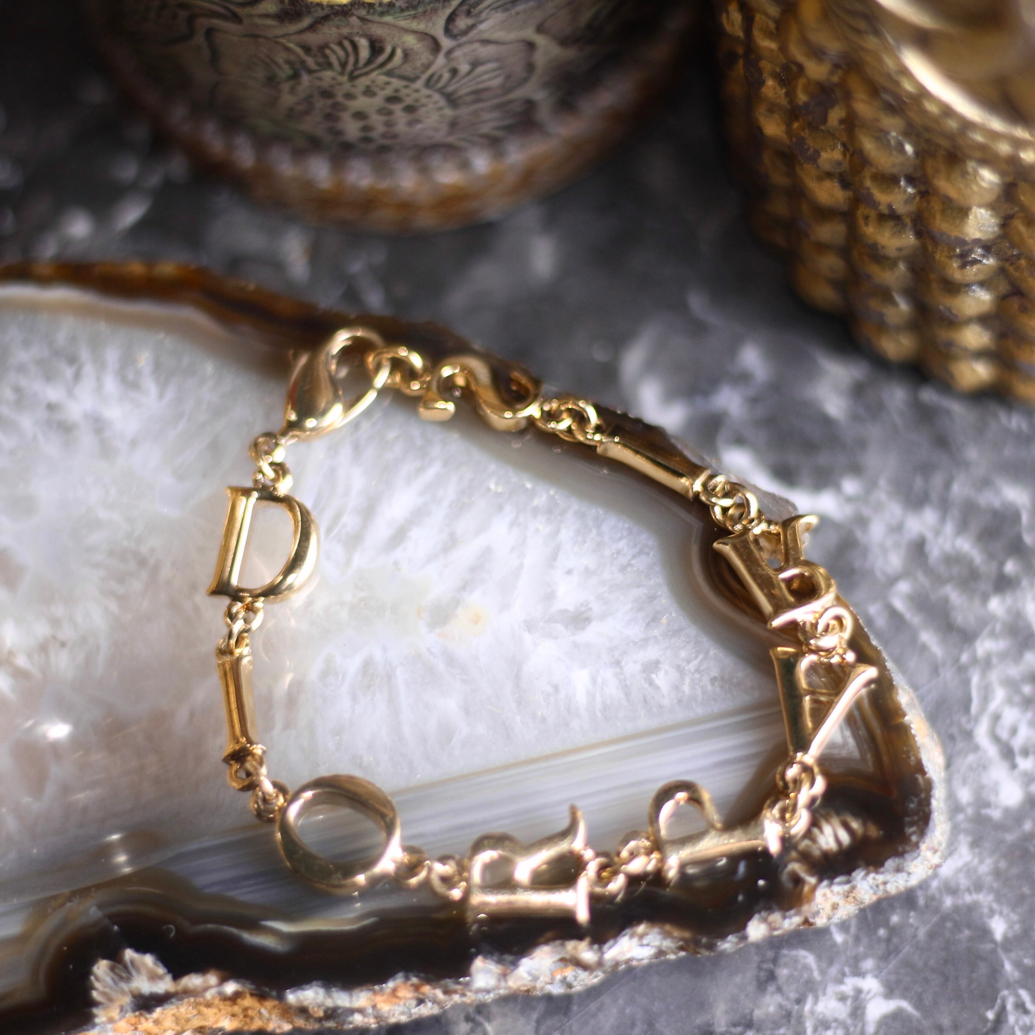 Christian Dior LOGO CHAIN DESIGN GOLD BRACELET/クリスチャン