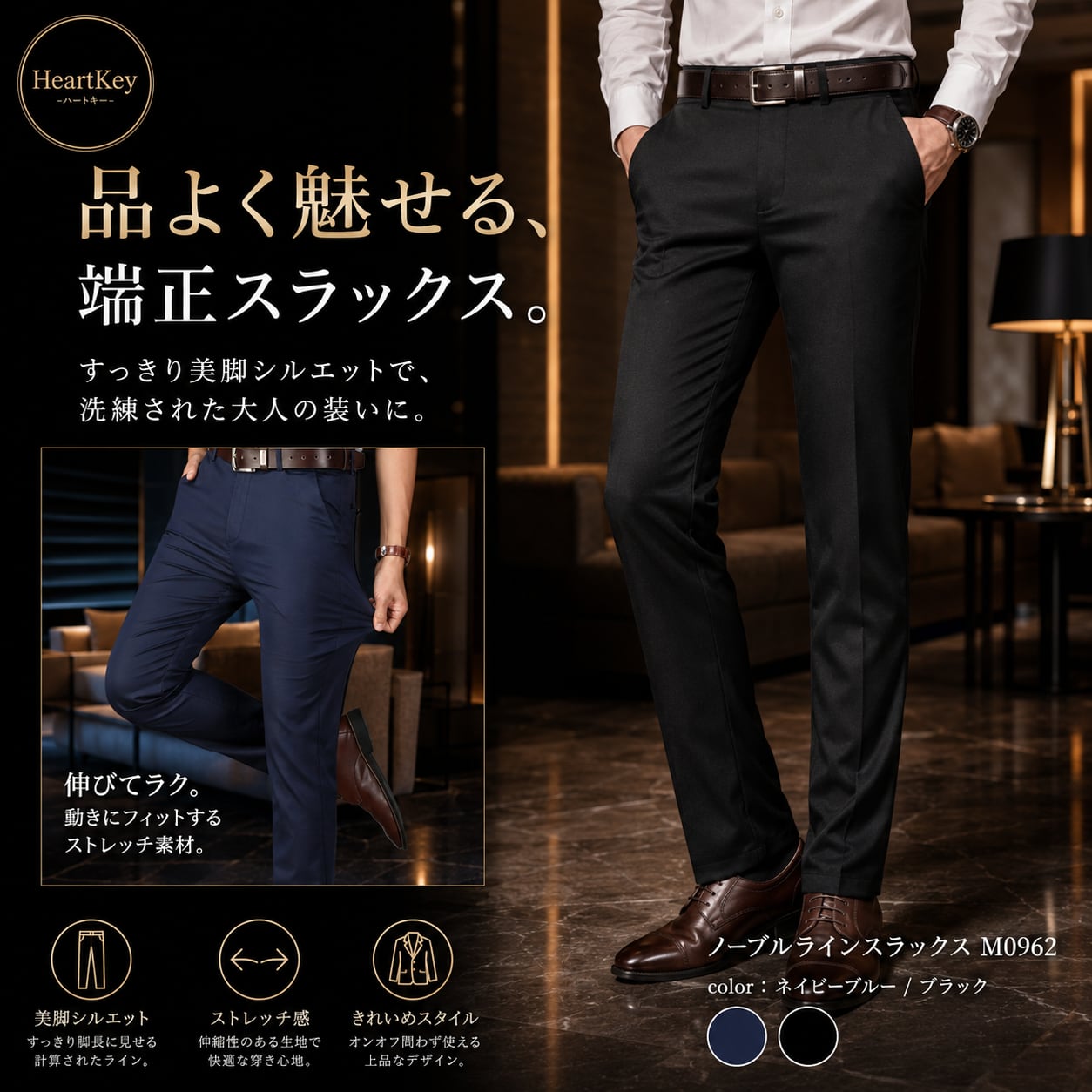 ノーブルラインスラックス(2color) M0962