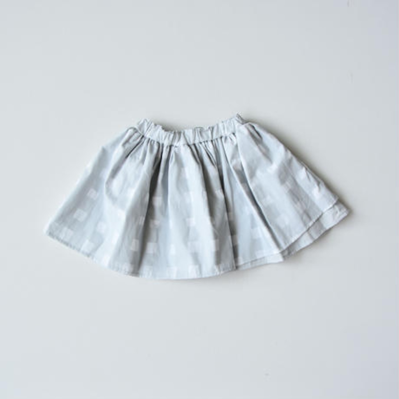 【 franky grow 22SS 】ORIG. CHECK AIRY SKIRT [22SBT-267]　”スカート”  Grey x White check