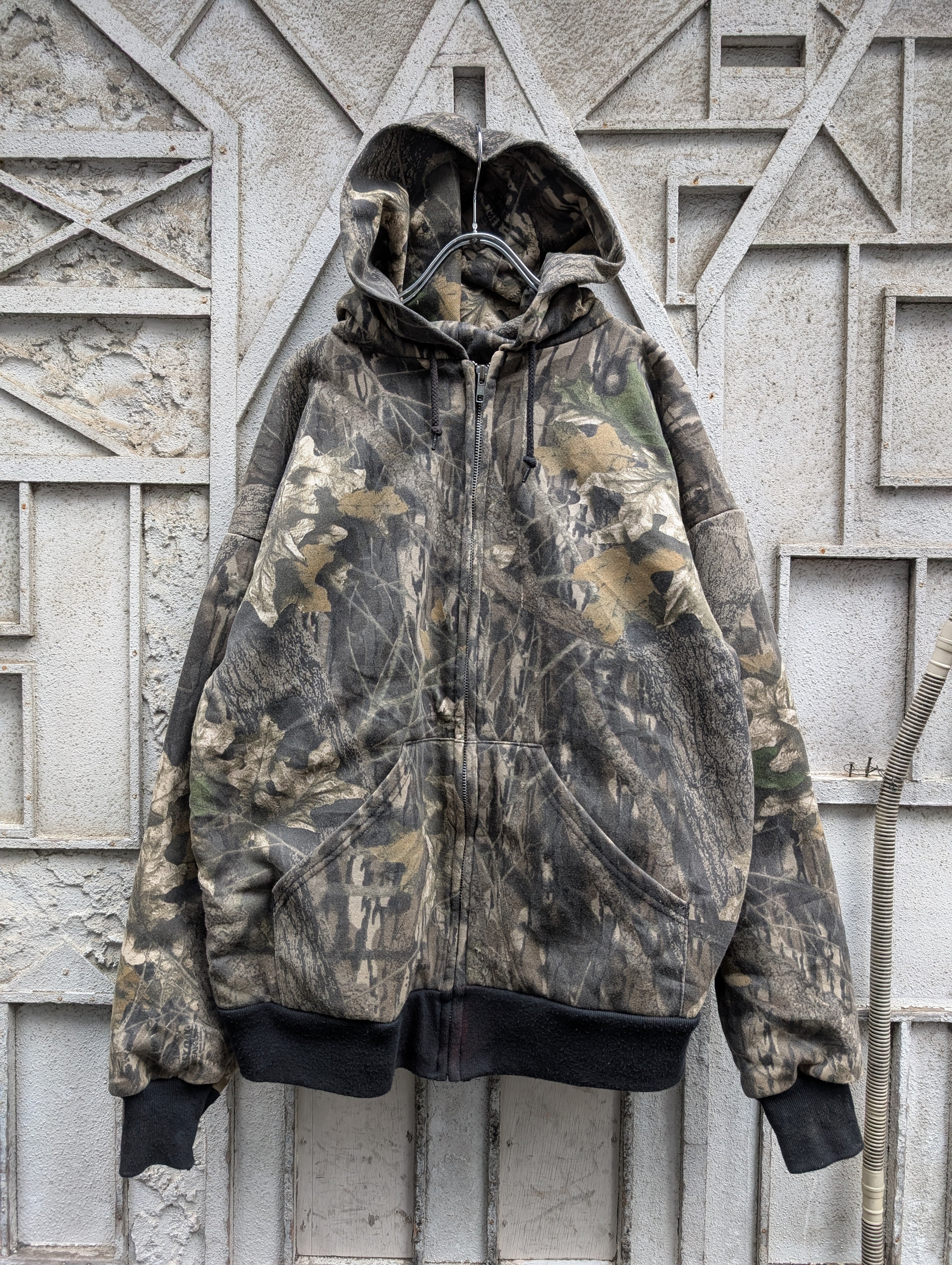 "REALTREE" double face zip hoodie / made in USA