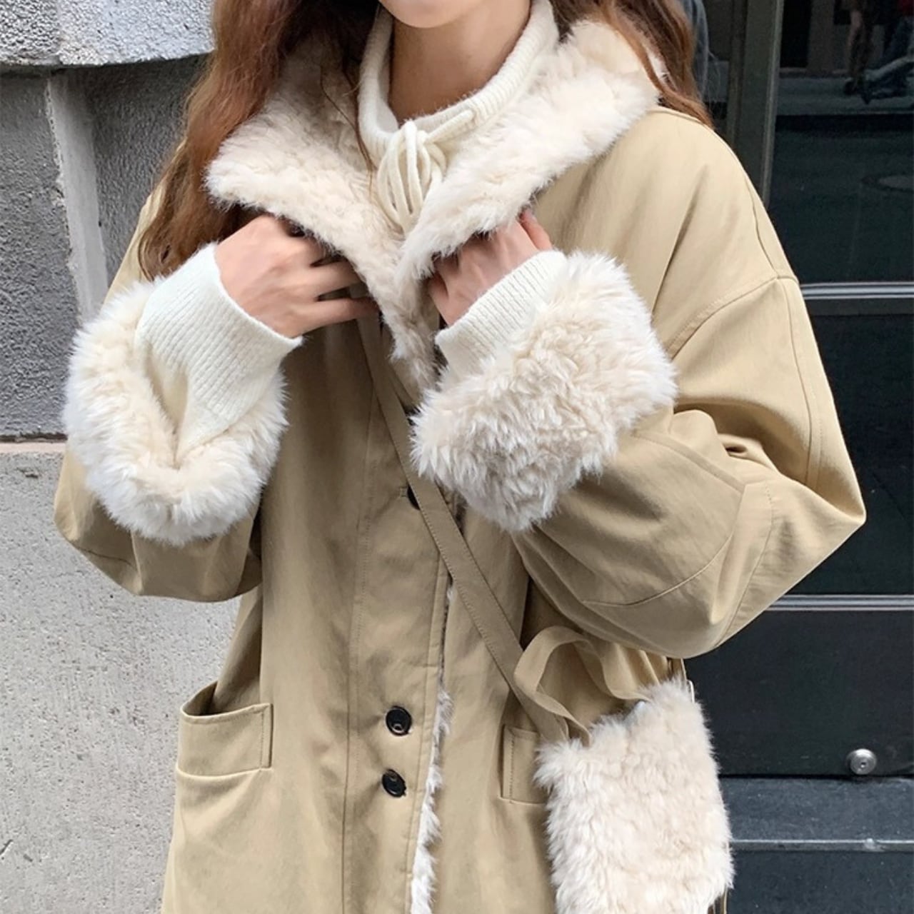 ボアライニングスタンドカラーコート(2color) R01470