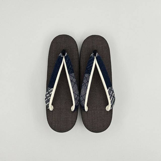 婦人用カフェ草履「ligne（鼻緒）」navy 菱屋カレンブロッソ×OLN　Mサイズ