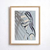 Komorebi and Me｜光と影で女性を描く静謐なミニマルアートポスター｜大人の空間を上質に彩る洗練デザイン｜A2ポスター