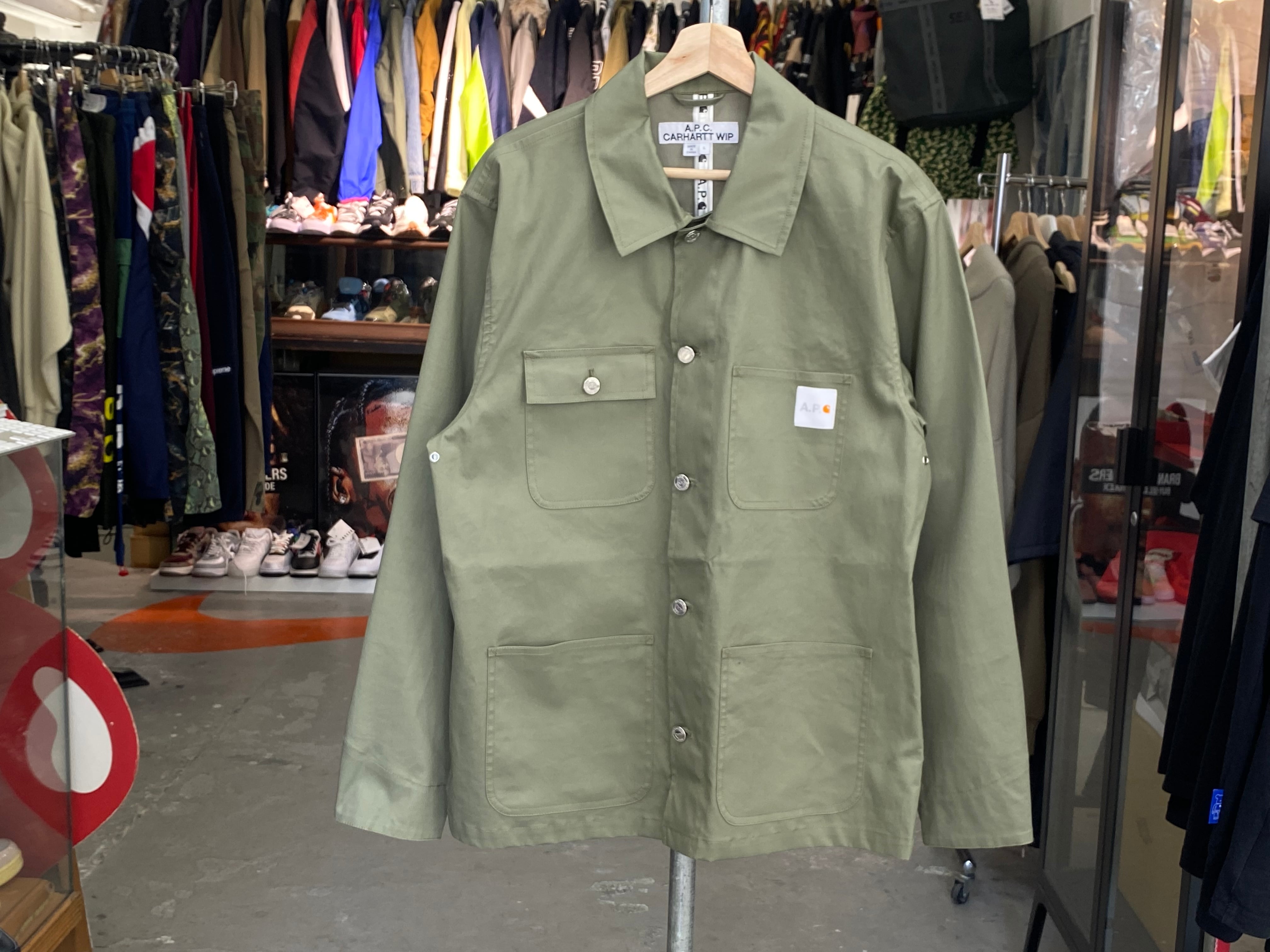 APC x CARHARTT WIP VESTE MISHIGUENE JACKET KHAKI LARGE 13567 | BRAND BUYERS  OSAKA