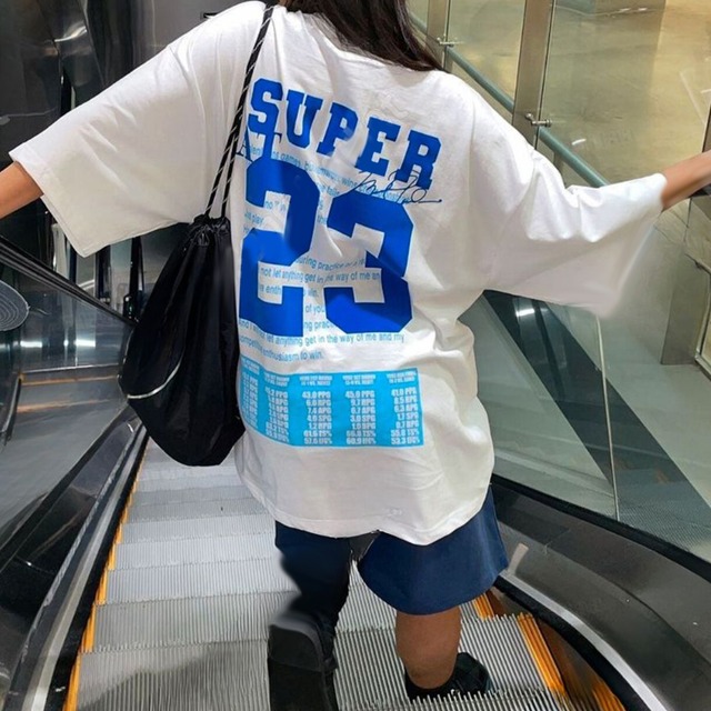 Y-3846　2024春夏新作♡SUPERバックプリント半袖Tシャツ　ホワイト　0409