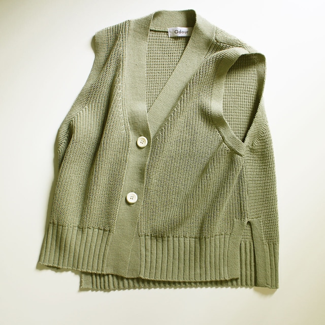 Odour  オウダ―　SILKET COTTON KNIT VEST　OD-KN2120　シルケットコットン　ニットベスト