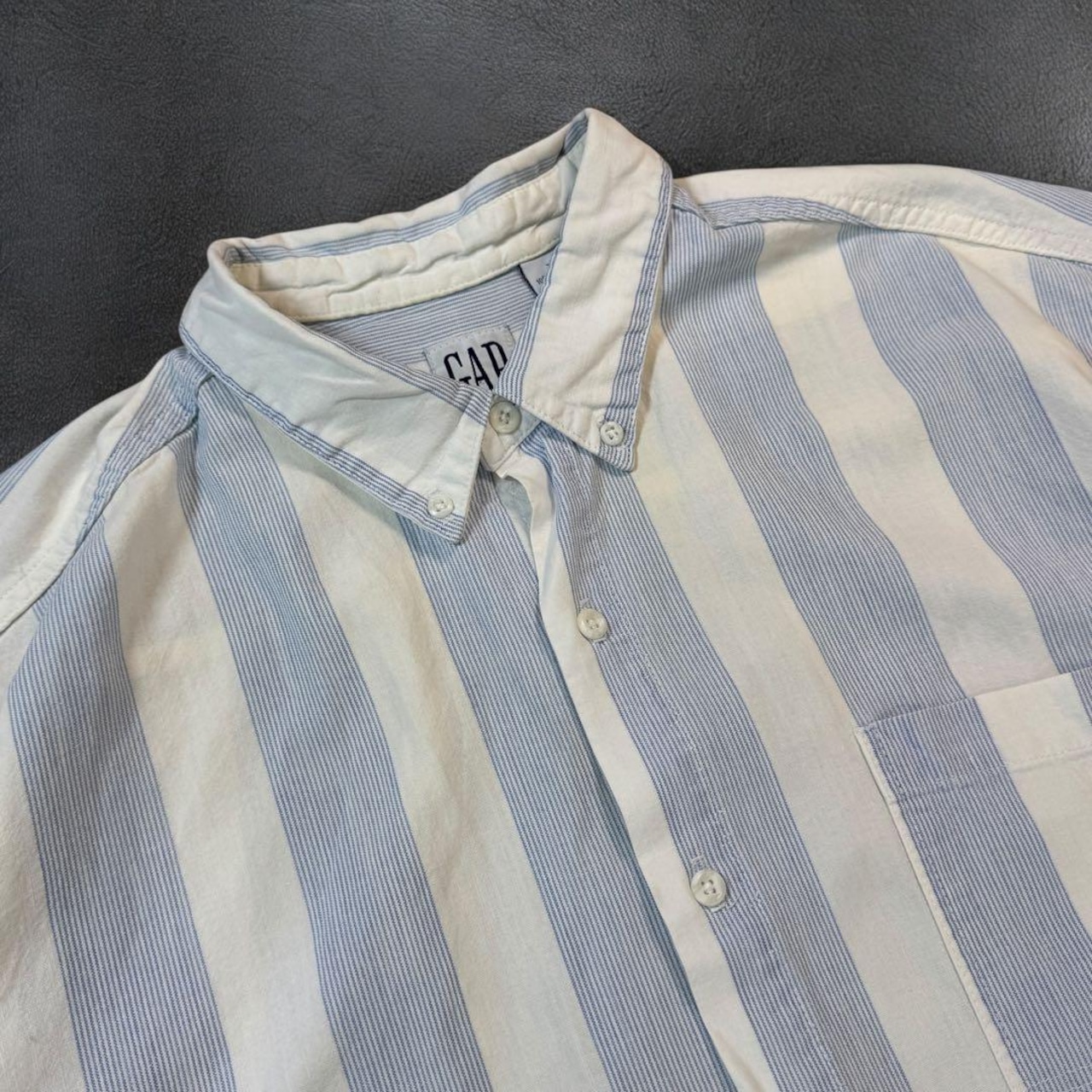 OLD GAP 90s USA製 stripe shirt S/S ストライプシャツ 古着 - 6