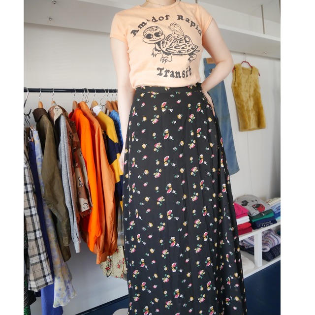 KOREA flower pattern long skirt