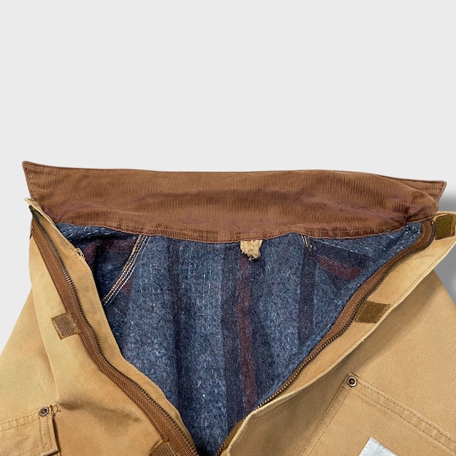 80-90s カーハート ミシガンチョアコート フルジップ 希少 茶色 XL相当