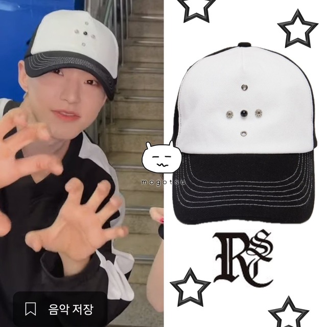 ★SEVENTEEN ホシ 着用！！【RSSC】WESTERN RIVET BALL CAP - WHITE/BLACK