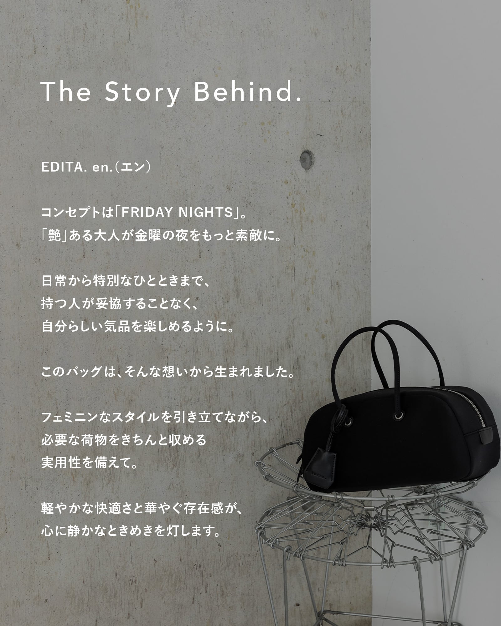 en. Half moon boston bag [edt-135] | EDITA．