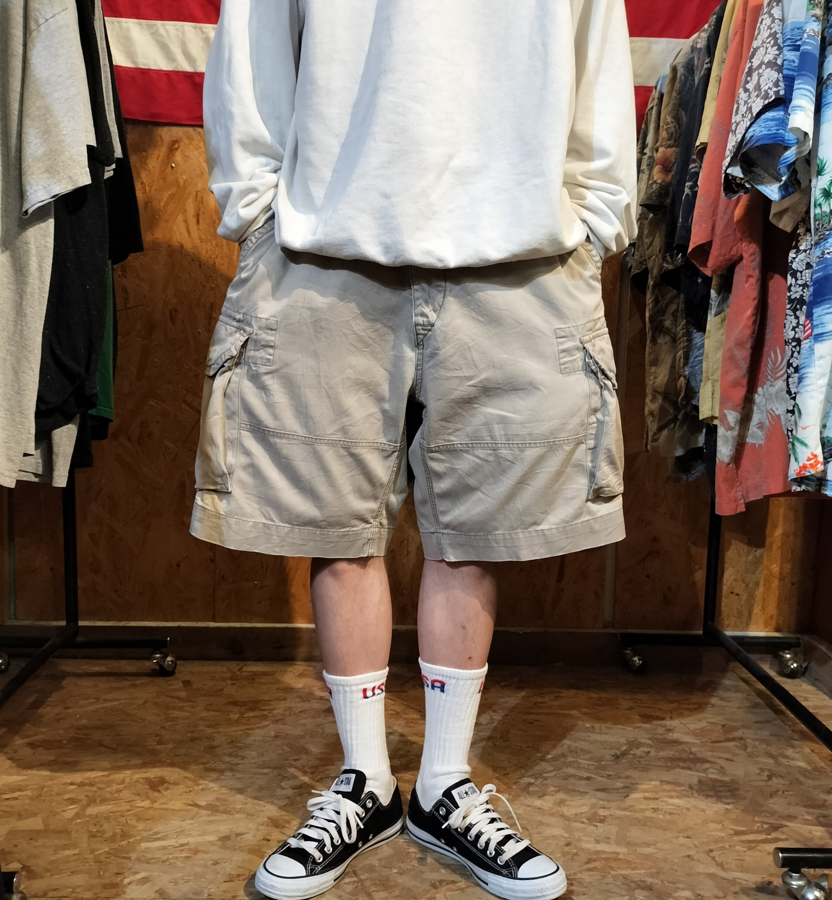 Used ショートパンツ◆w40 Polo by Ralph Lauren ストーン カーゴショーツ◆USA古着 ヴィンテージ
