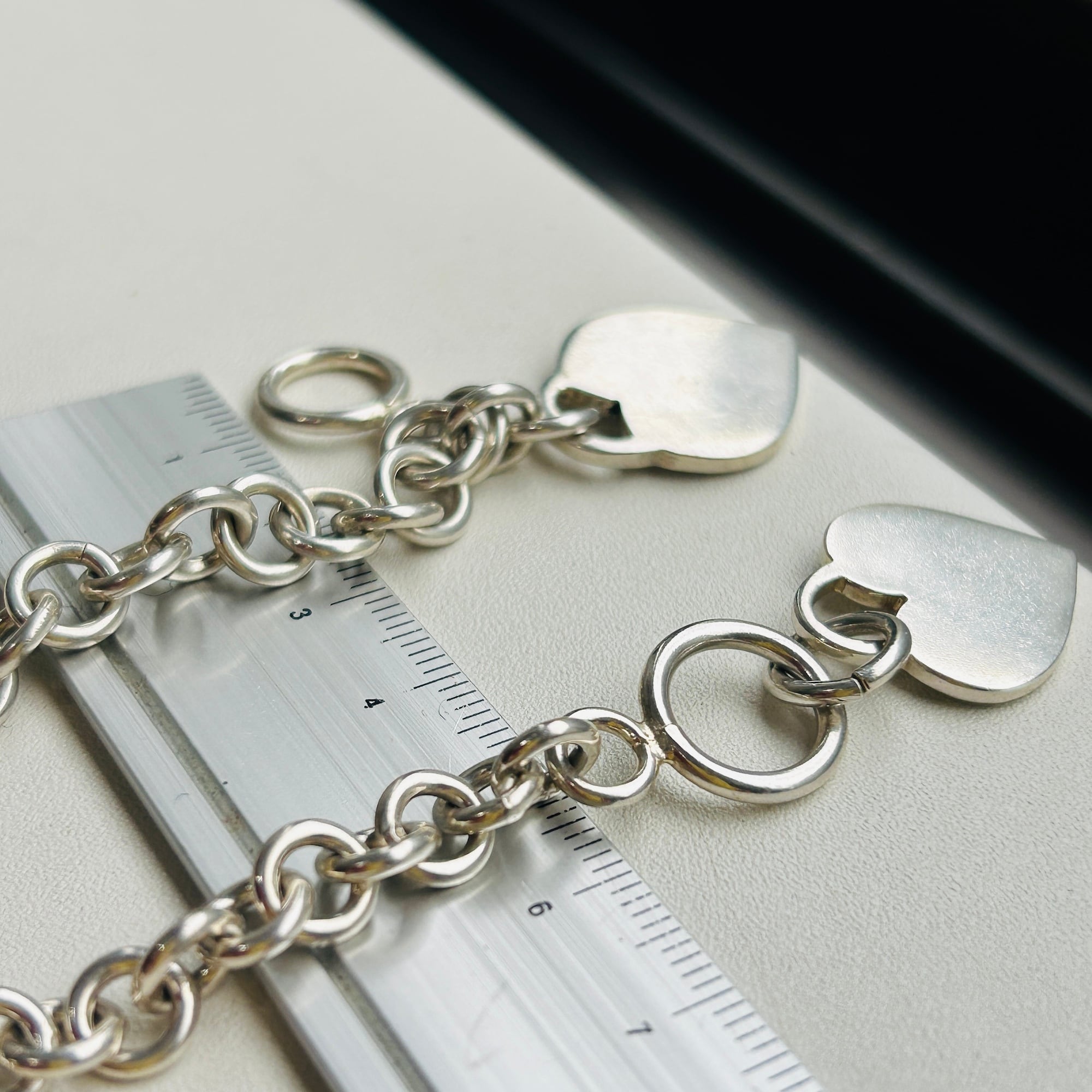 シルバー925 ハートタグトグルブレスレット(18.5cm / 21.5g) | Milo