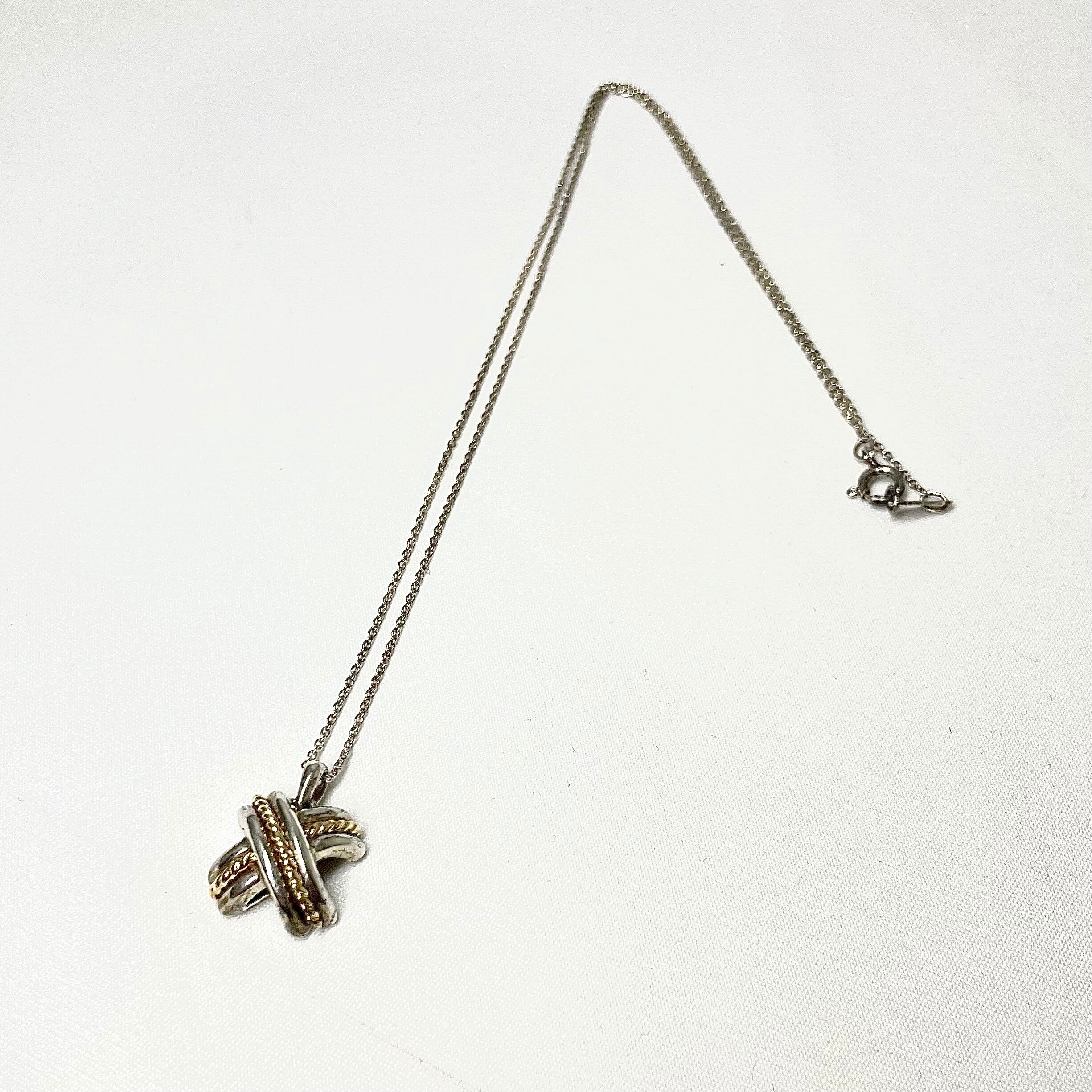 Tiffany&Co. シグネチャー コンビ ネックレス シルバー925 K18  