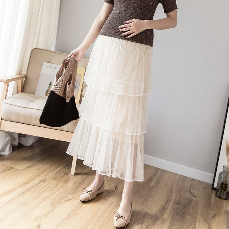 【新作】【送料無料】 マタニティウェア2020夏の新しいファッション多層メッシュケーキスカートバージョン妊娠中のハイウエストベリーリフトスカート-アリババ ハイウェスト サマー 夏物 expec260036368996