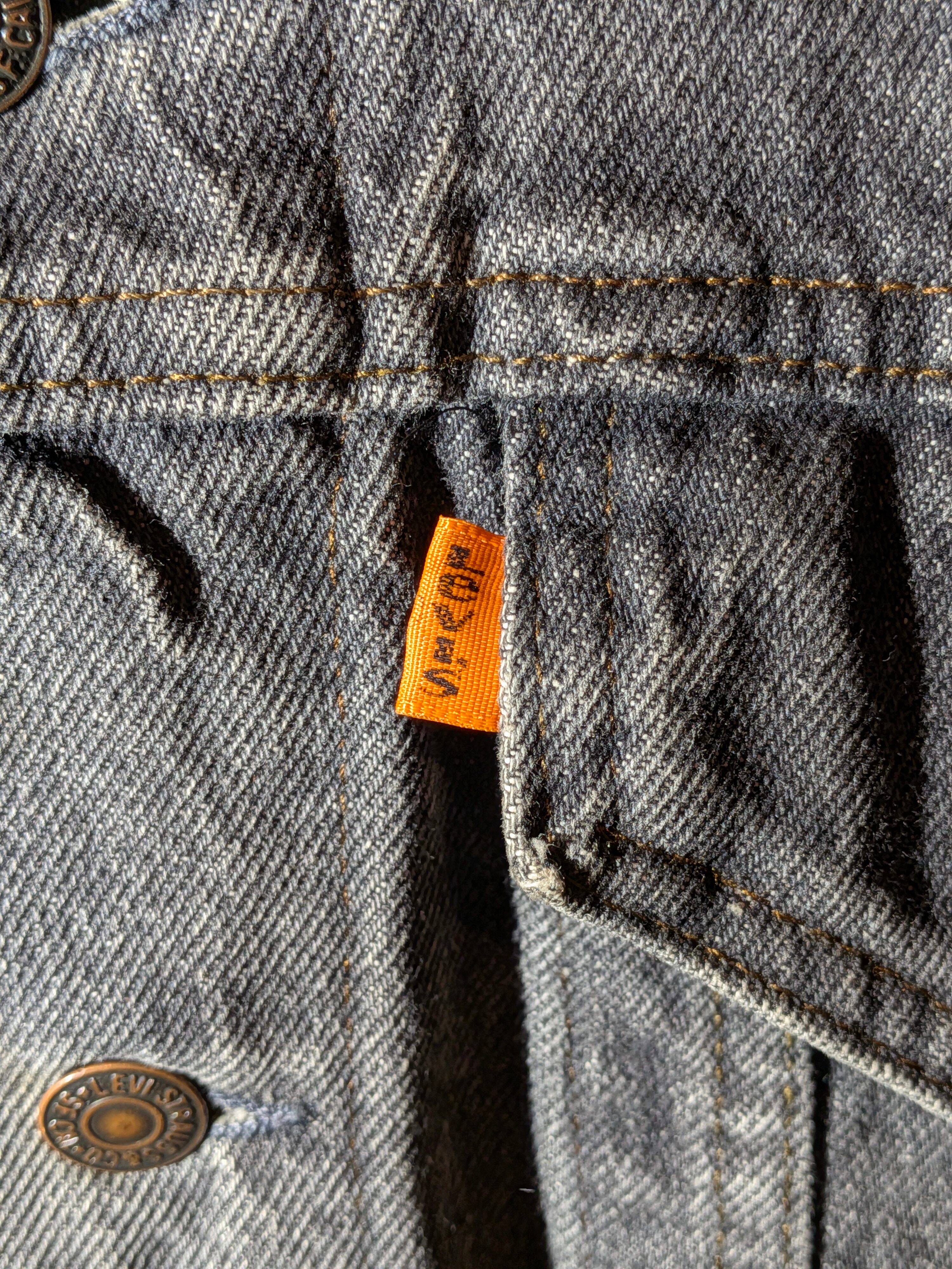 80s Levi's ブラックデニムジャケット 先染め USA製 オレンジタブ ow13