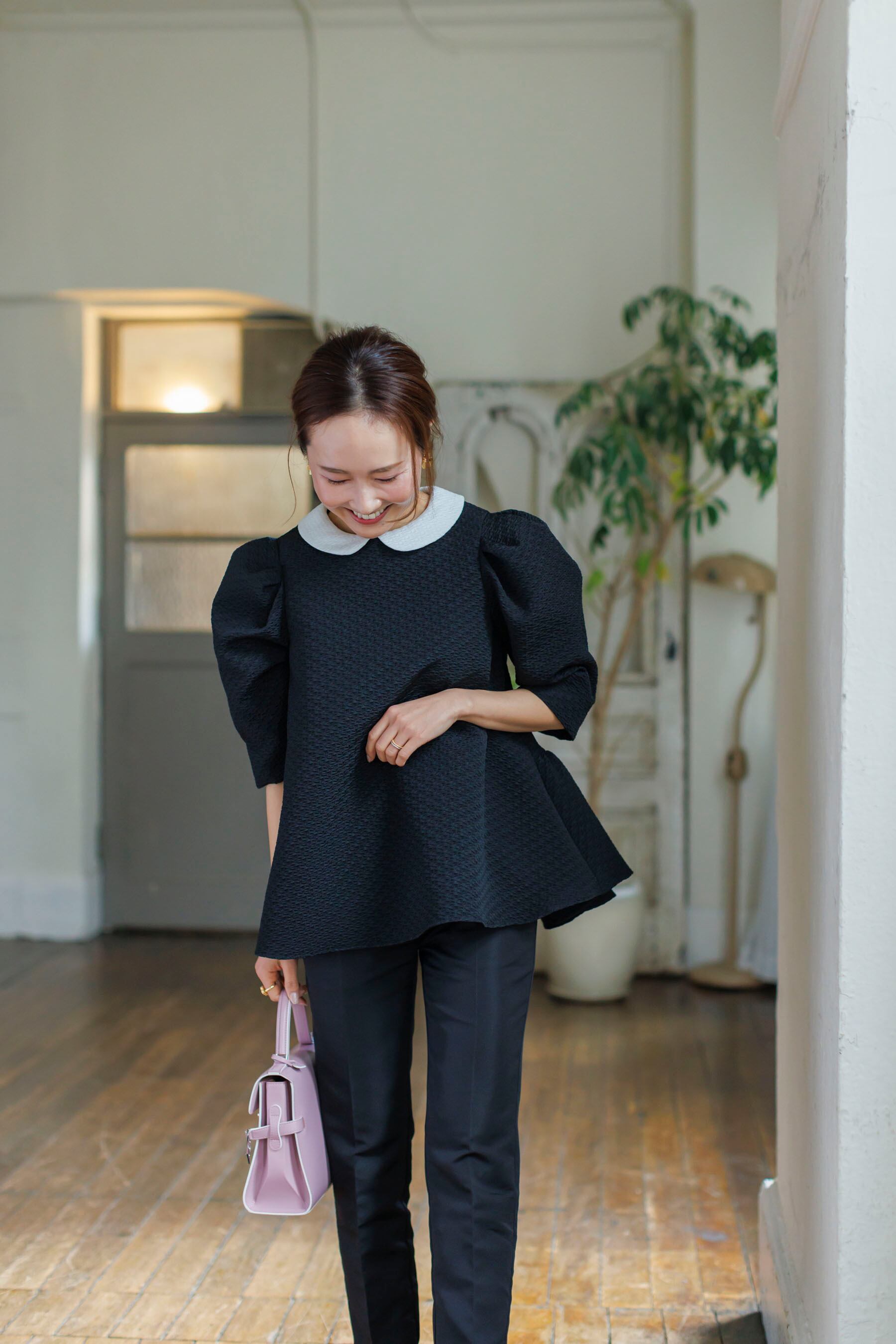 再販】10/24(THU)21:00ーBack flare jacquard blouse 即納 | Bluelea