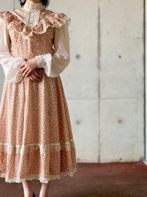 Vintage Gunne Sax Pink Pedicel Dress Made In USA