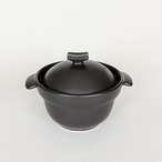 ご飯鍋 1合炊き 直火専用 黒マット 二重蓋 萬古焼