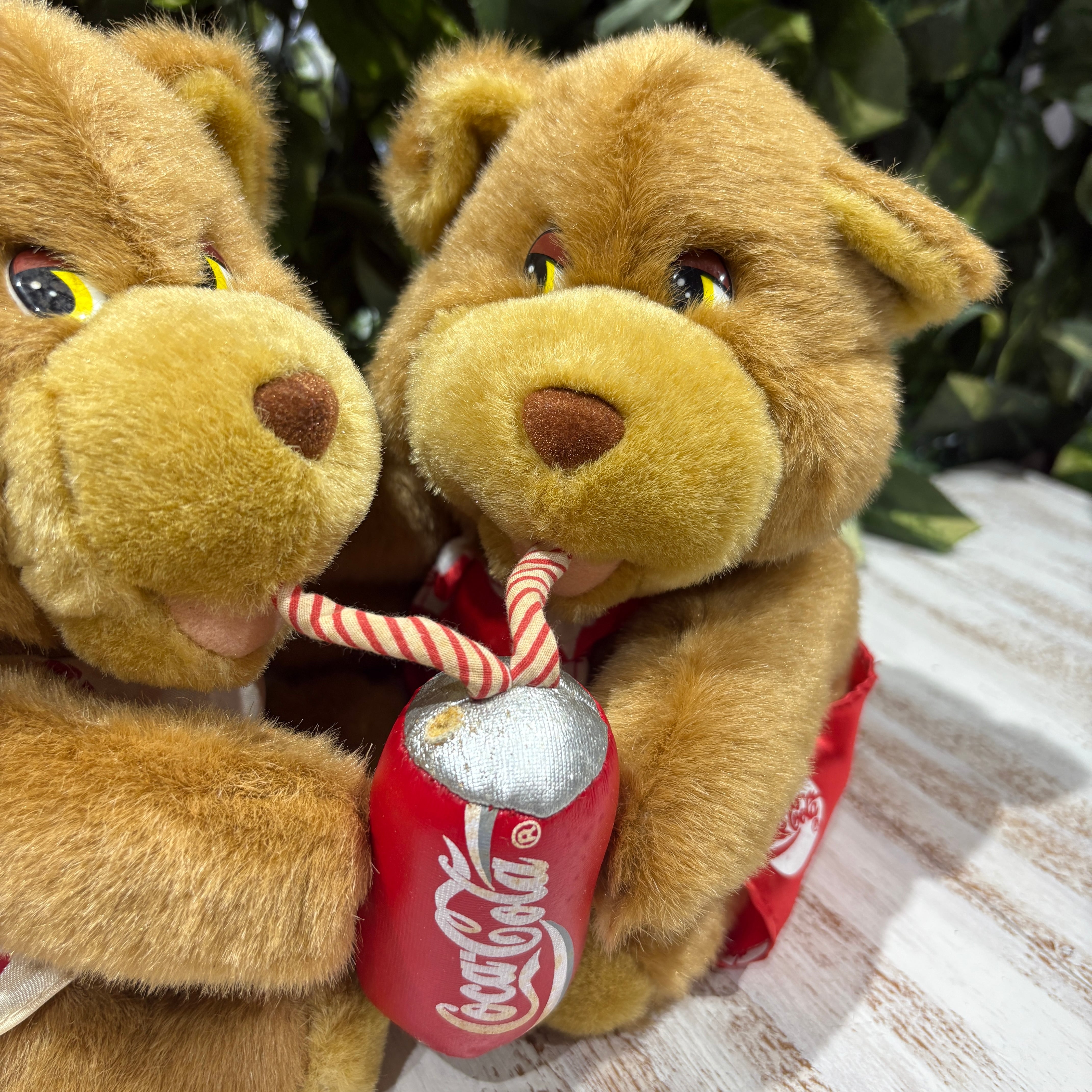 120周年記念コカ・コーラブランドベアBRAND BEAR限定テディベアセット ☆コカコーラベアのカップル☆シェアドリンク☆くま☆LOVE飲み☆90s