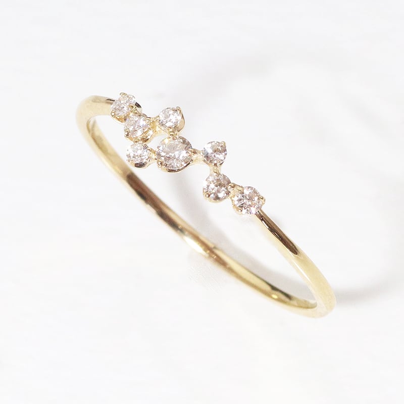 K18 天然ダイヤモンド 0.11ct デザインリング | jewelryway