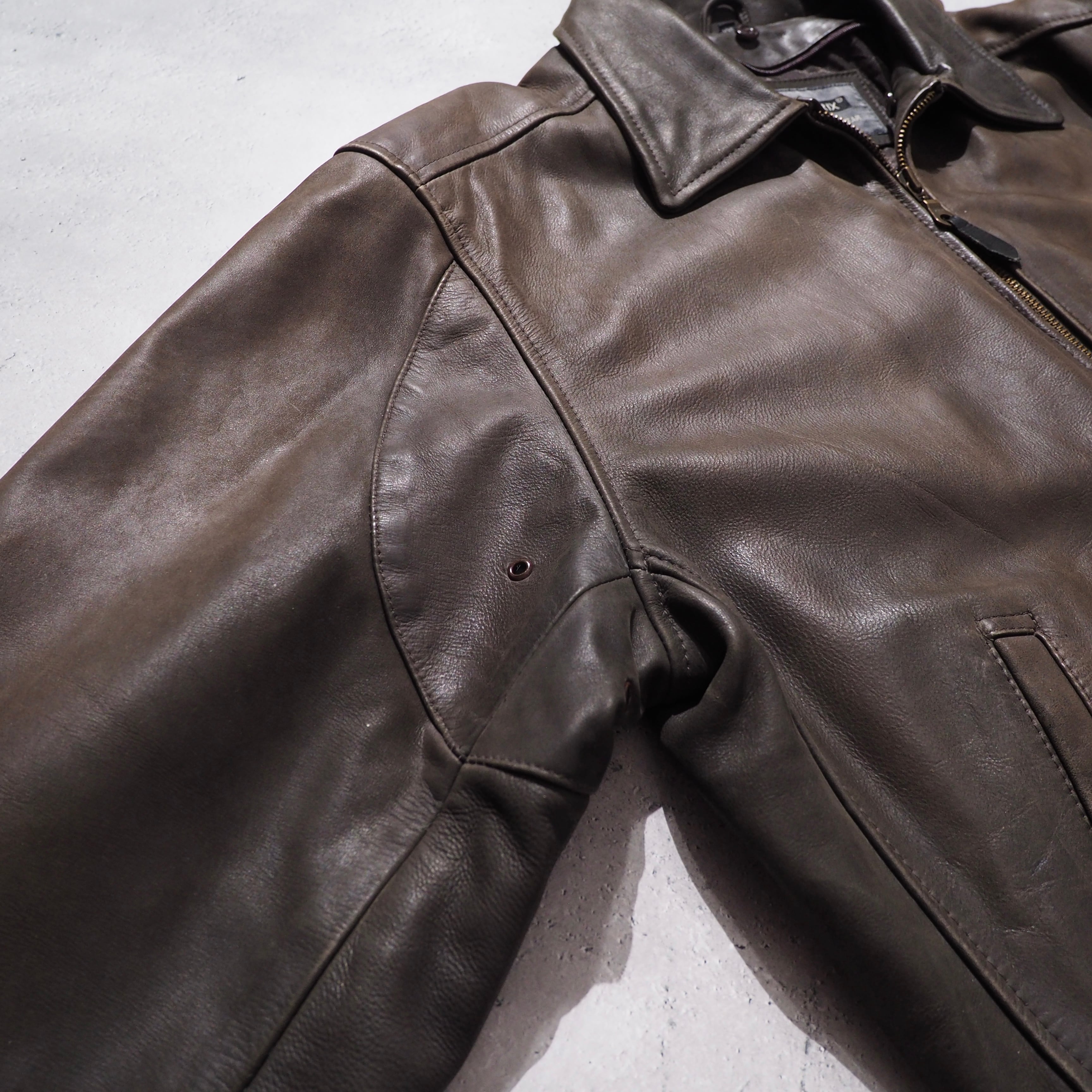 1990s " 退廃的 " Beautiful Dark Brown color vintage Flight leather jacket