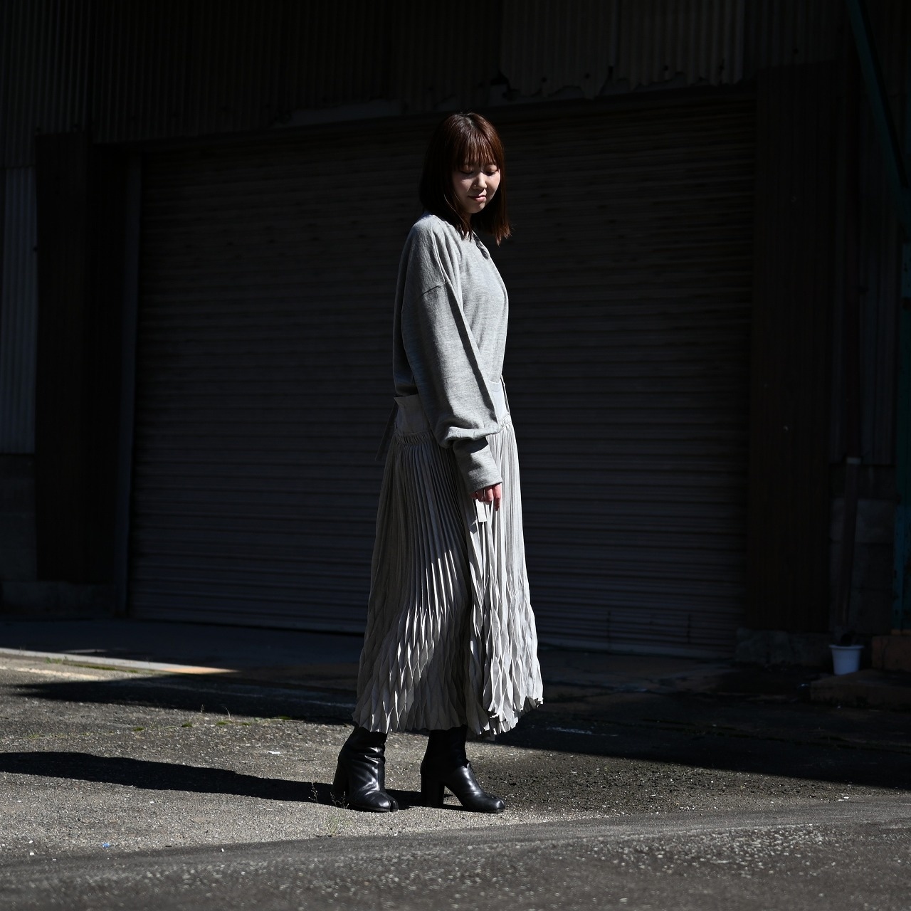 KUON / GANKO別注 Sashiko Kimono Sleeve Cutoff Denim shirt jacket レディースコーディネート