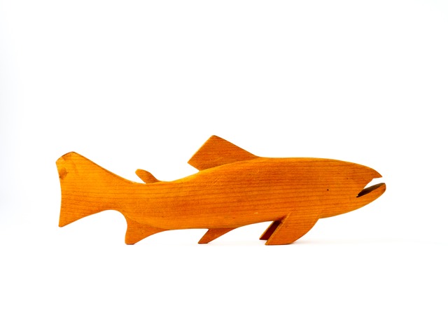 Hand-Carved Wooden Fish Object