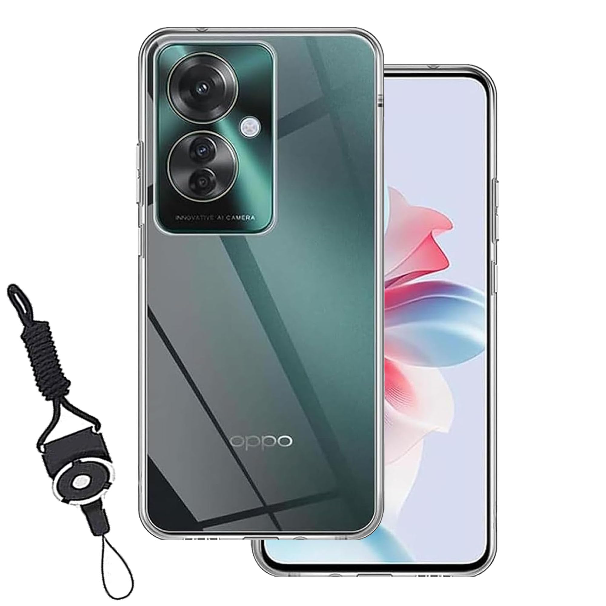 Nutmeg 対応 OPPO Reno11 A 用 ケース クリア 耐衝撃 透明TPU 軽薄 対応 oppo Reno11 A 用 カバー クリア ソフトカバー ストラップホール付 高い透明度 携帯に便利 指紋防止 黄変防止 落下防止 耐衝撃 傷つけ防止 保護ケース