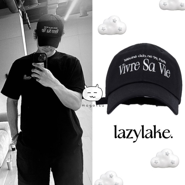 ★SHINee ミンホ 着用！！【LAZY LAKE】VIVRE SA VIE BALL CAP BLACK