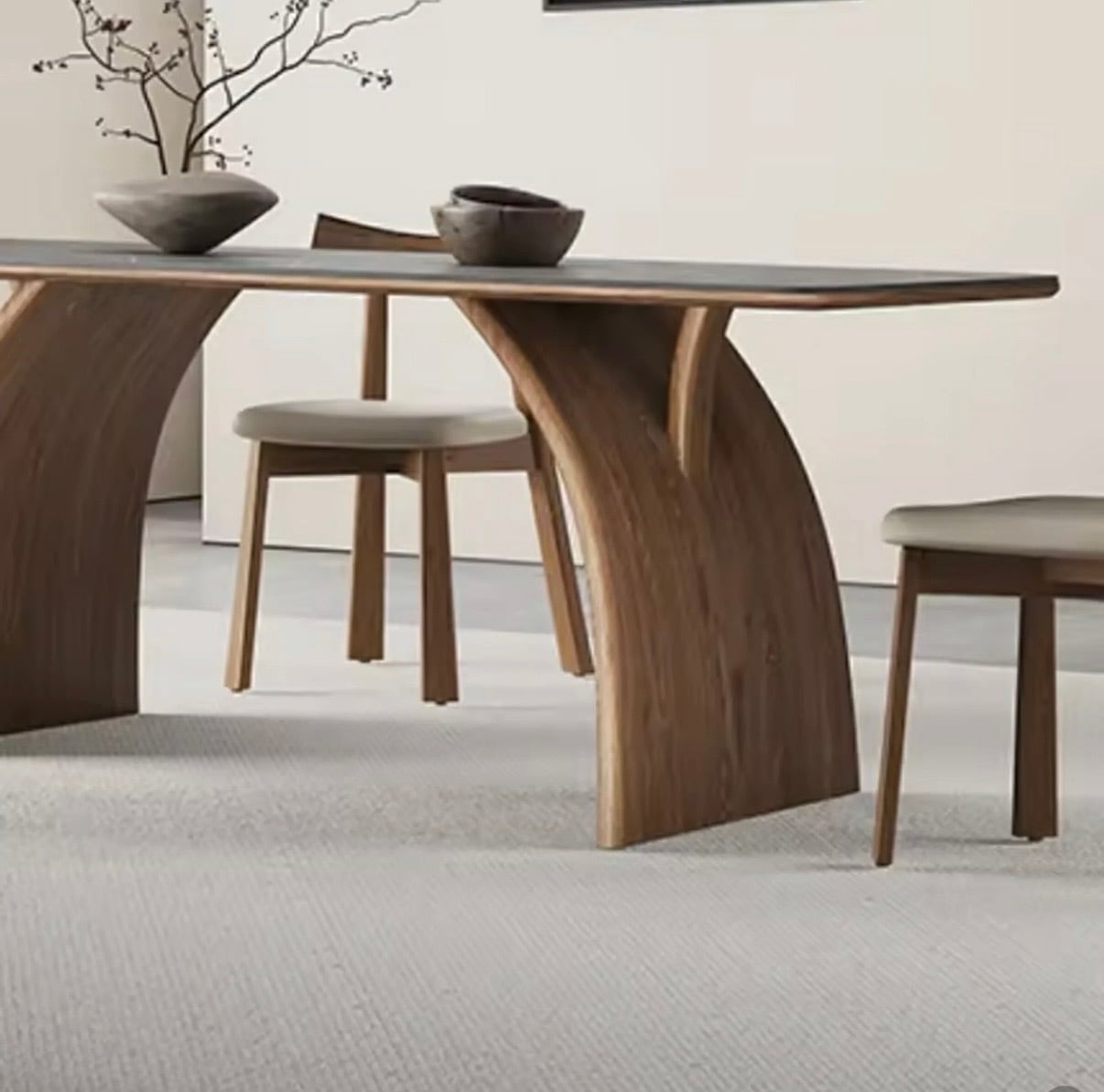 160cm】和モダンダイニングテーブルDT046 | WABI modern interior