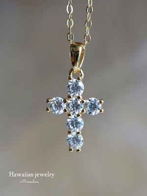 Moissanite Tiny cross necklace(モアサナイトミニクロスネックレス)