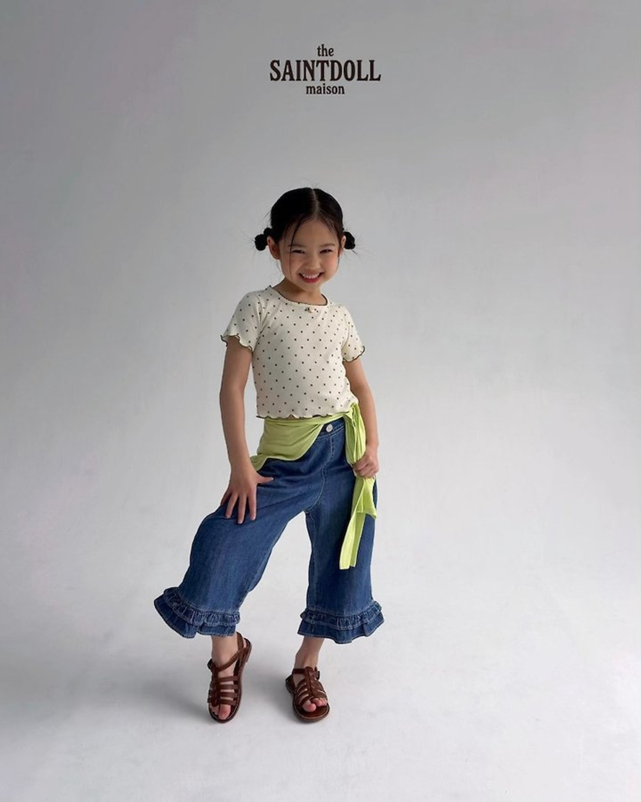 [SAINTDOLL] Petit Frill Denim Pants (adult) / [세인트돌] 쁘띠프릴데님팬츠 (adult)