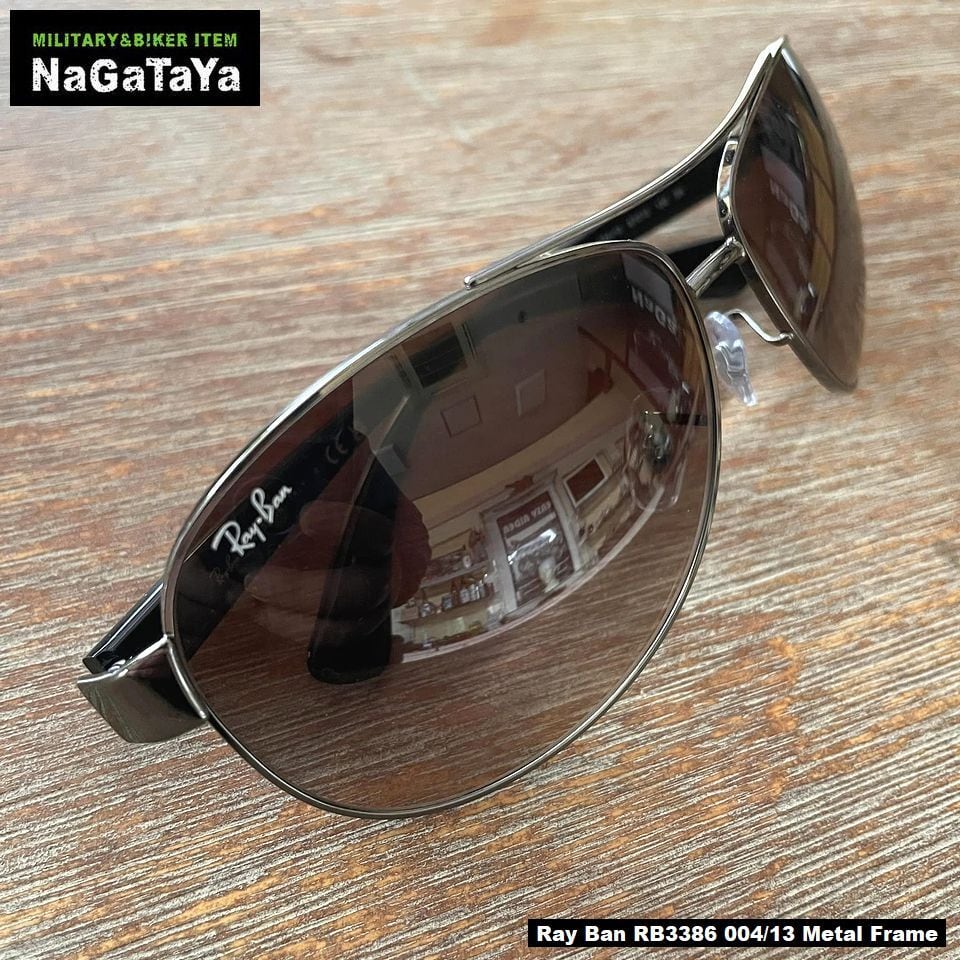 【極美品】Ray Ban サングラス RB3386 ポリッシュガンメタルフレーム