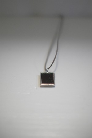 Square Plate Pendant Necklace / BLACK